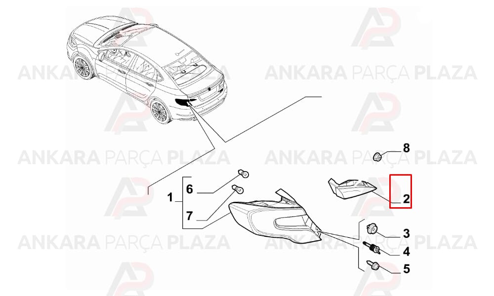 Egea Stop Lambası İç Sol Duysuz Mars