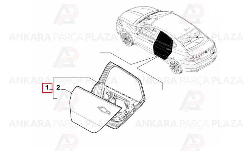 Fiat Egea Sd - Hb 15 - 20 Arka Kapı Komple Sağ 51984889