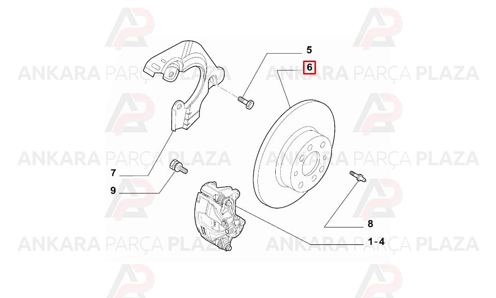 Ön Fren Diski Doblo Albea Linea Bravo Panda Stilo İdea Brava Marea Fiorino 257.4X20X18.62