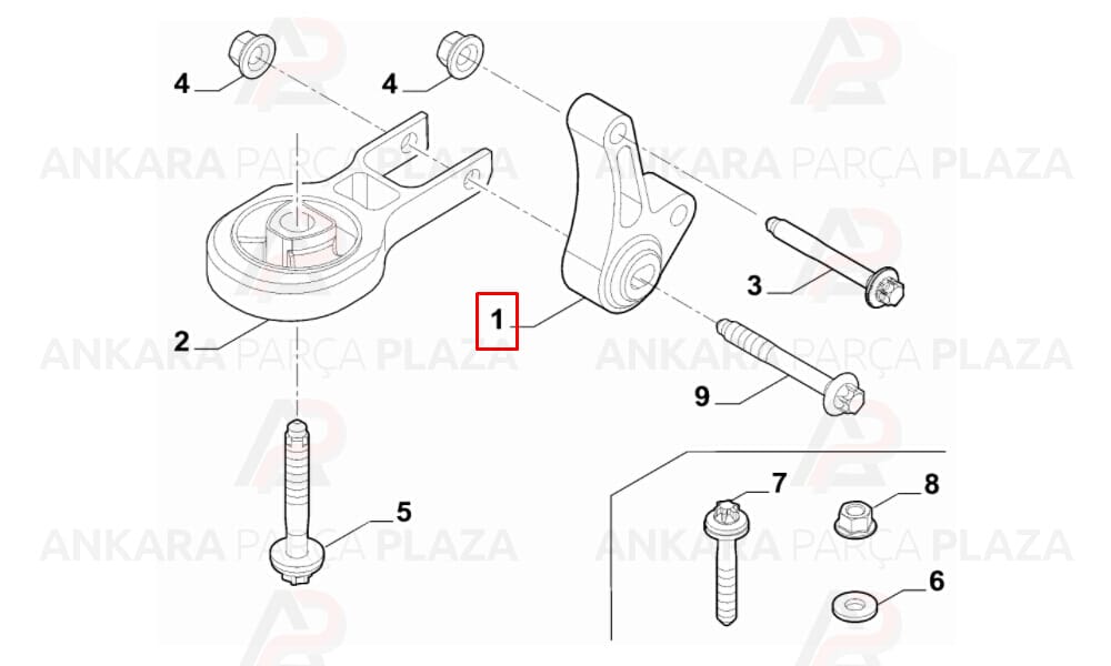 Şanzıman Askı Takozu Egea 2015 > 1.4 T Jet Turbo