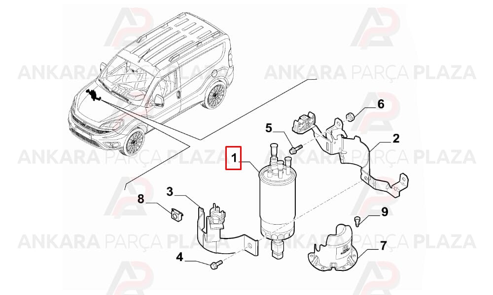 Doblo 1.3Mjtd 1.6Mjtd Euro 5 Mazot Filtresi Sardes