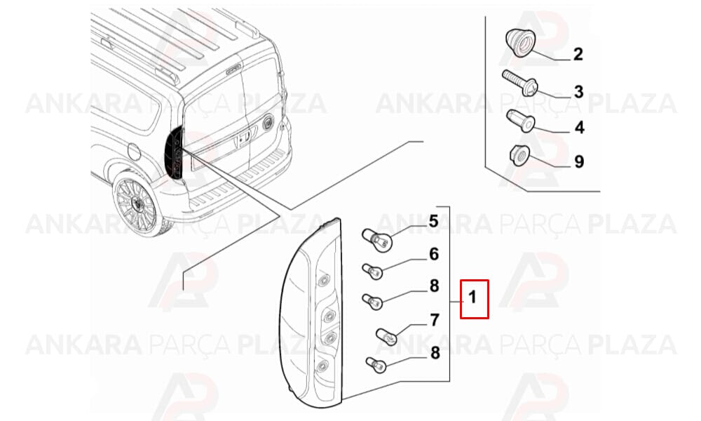 Doblo Stop Lambası Tek Kapı Duysuz Sağ 2015 Sonrası Mars