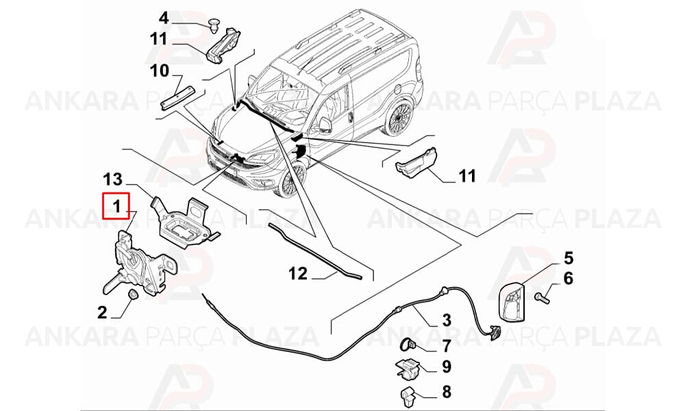 Motor Kaput Kilidi Doblo 3 2015 >