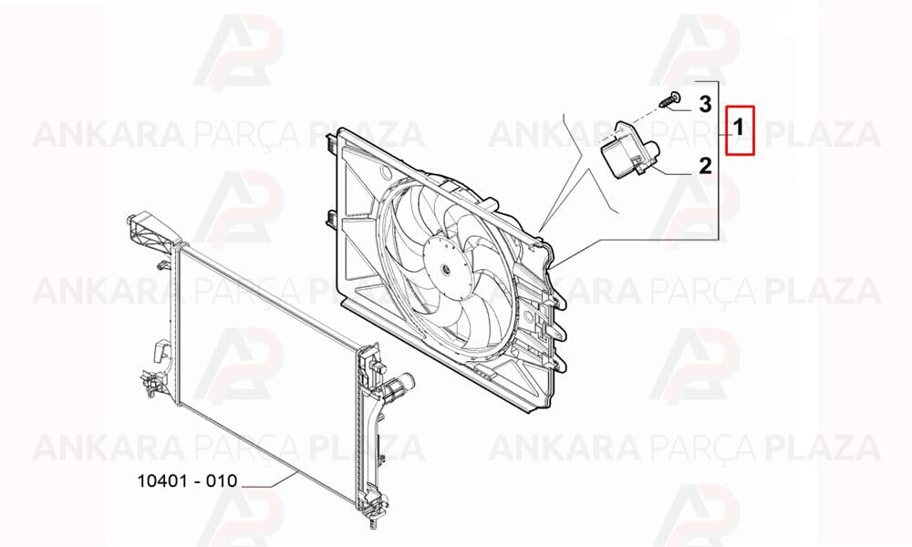 Fiat Egea 1.6 Multijet - 1.4 Benzinli 2015> Fan Motoru + Fan Davlumbazı Kale