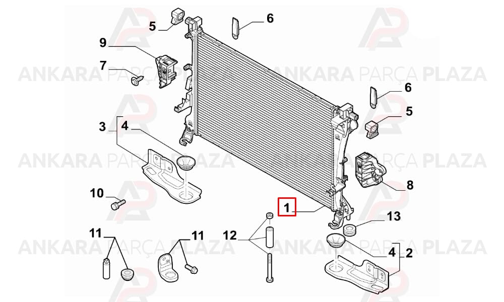 Motor Su Radyatörü Egea 1.3 / 1.6 Mjet / 1.4 Benzinli Motor