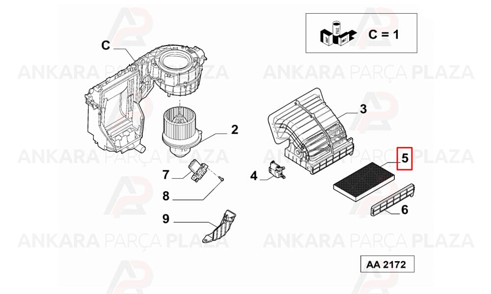 Polen Filtresi Fiat 500L 0,9/1,3/1,4/1,6 2012 >