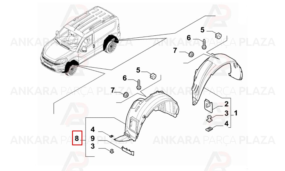 Doblo 3 Ön Çamurluk Davlumbazı Sol 2015 Sonrası Meydan