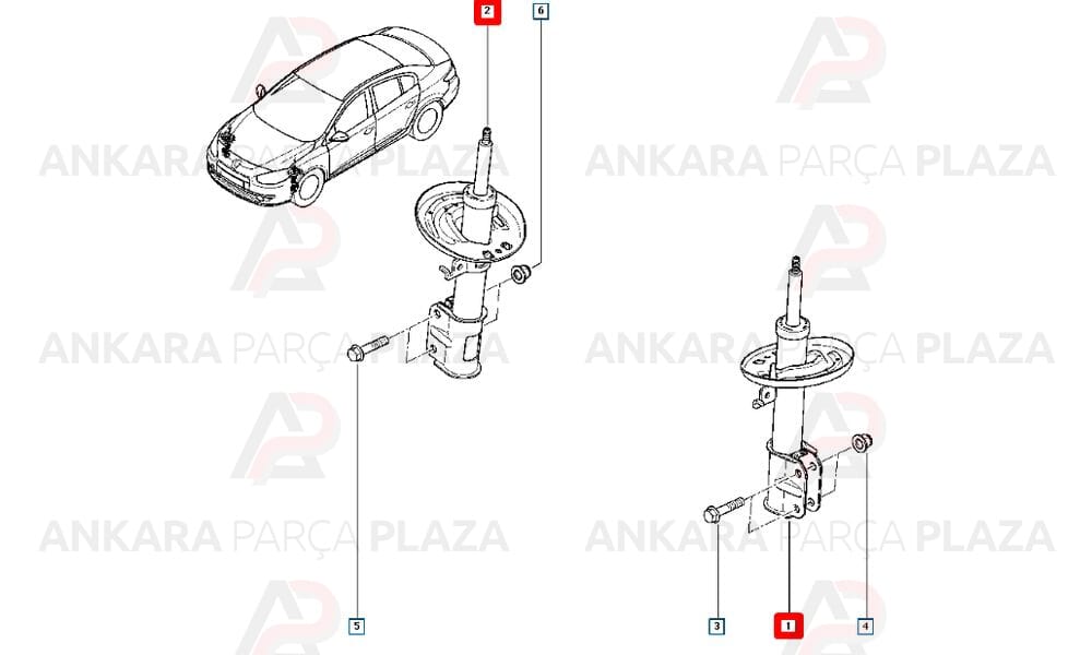 Ön Amortisör Otomatik Megane 3 Hb Fluence Yerli