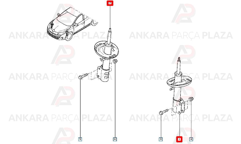 Ön Amortisör Megane 3 Hb 543020062R