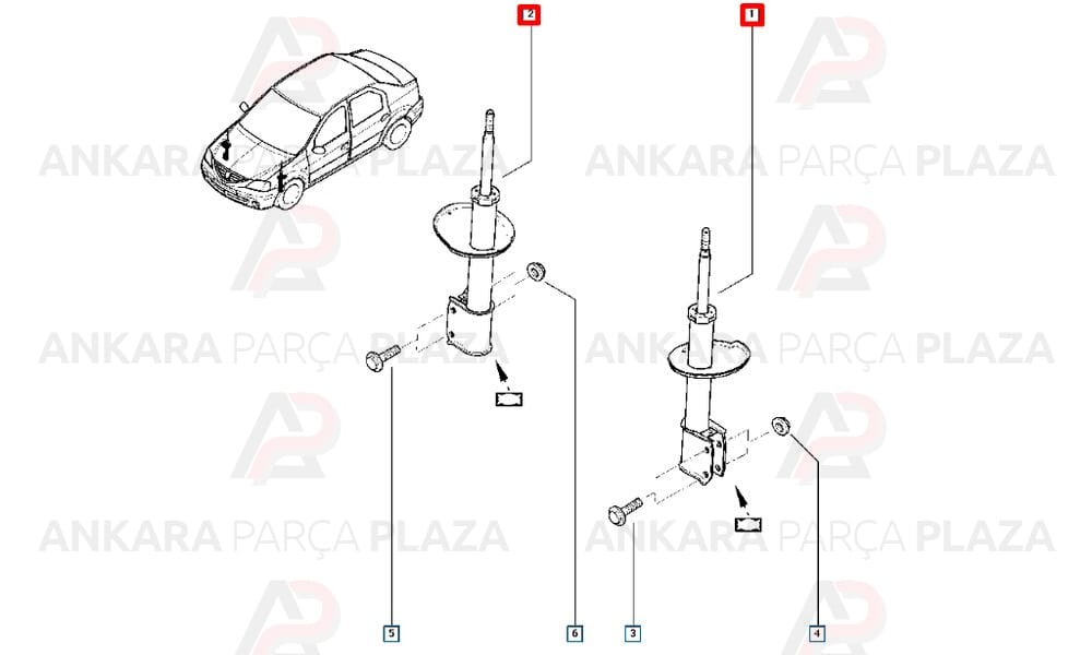 Ön Amortisör Logan Wagon 6001550701