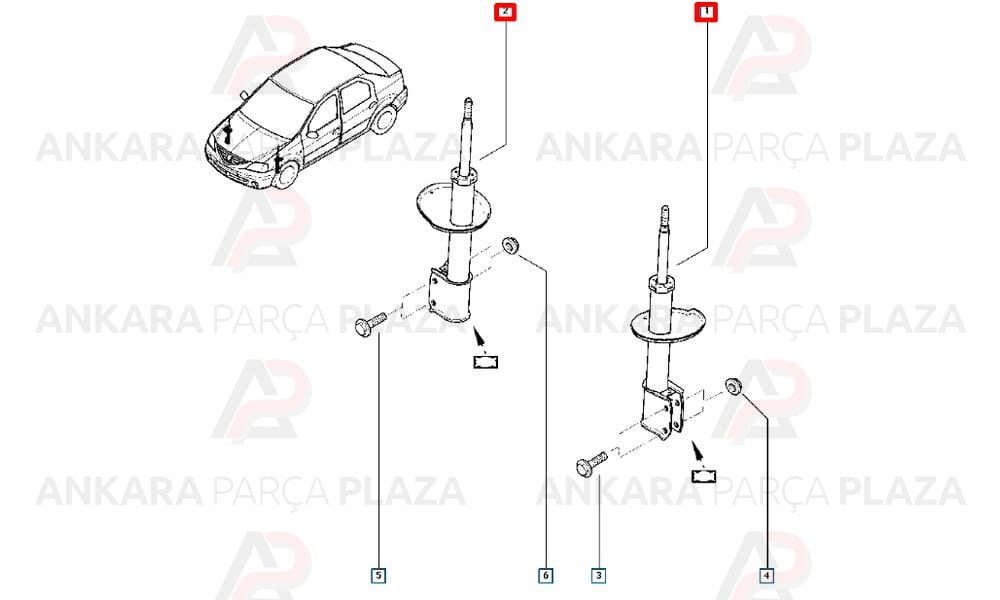 Ön Amortisör Logan 1,4/1,6/1,5Dcı Tüm Model Adet