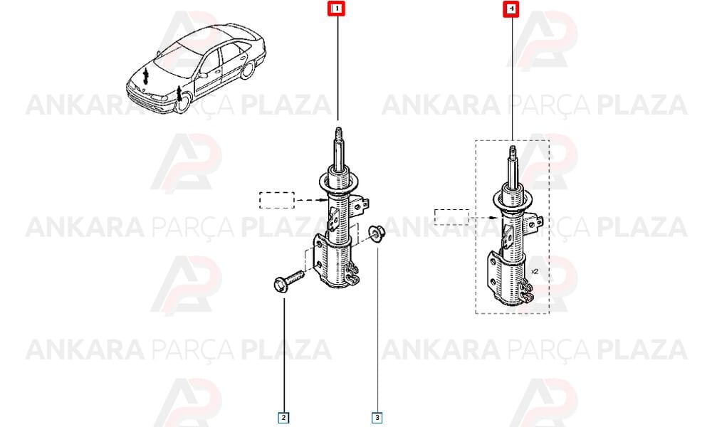 Ön Amortisör Laguna 1 543028155R