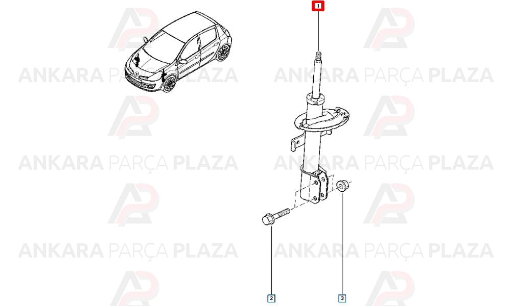 Ön Amortisör Clio 3 2005 -> Yağlı