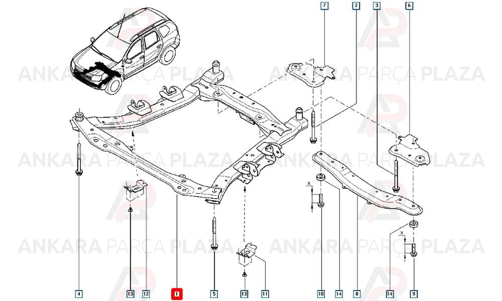 Duster 10 - 13 Motor Beşiği Beşik 4X2 544010119R