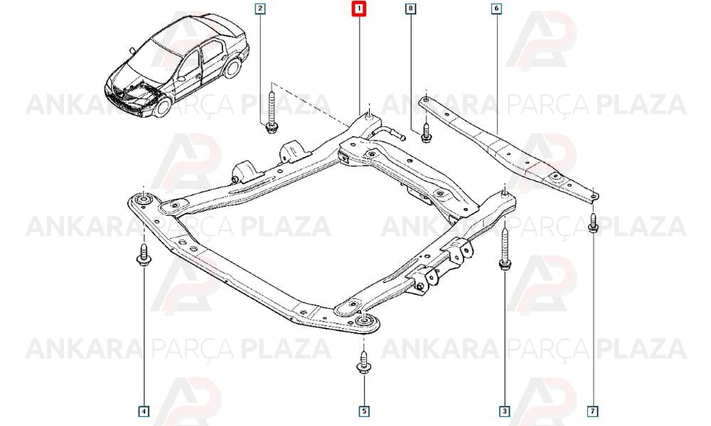 Motor Beşiği Dacia Logan Sandero 544013322R
