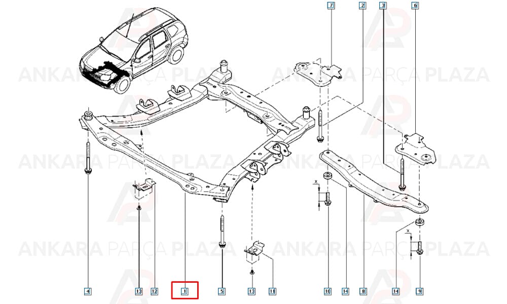Duster 18 - 20 Motor Beşiği Beşik 4X2 4X4 544015348R