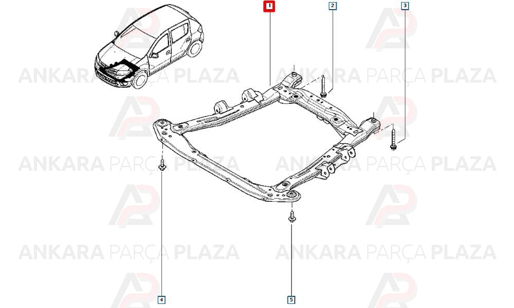 Sandero 13 - 20 Motor Beşiği Komple Beşik 544016728R
