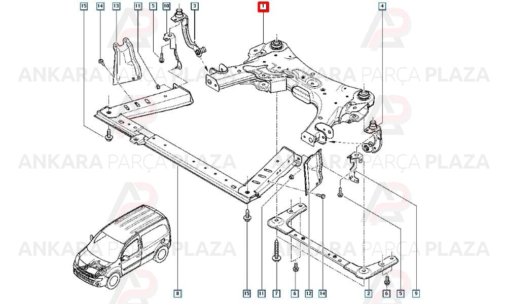 Motor Ön Beşiği Kangoo 3 Alt Beşik