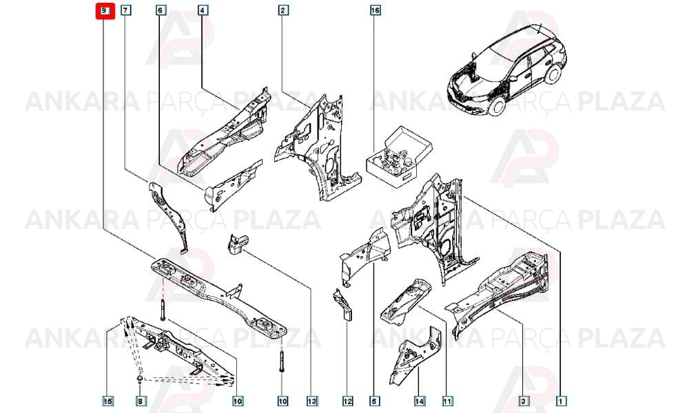 Kadjar 15 - 20 Radyatör Alt Traversi 1.5Cc 544104Ea1C