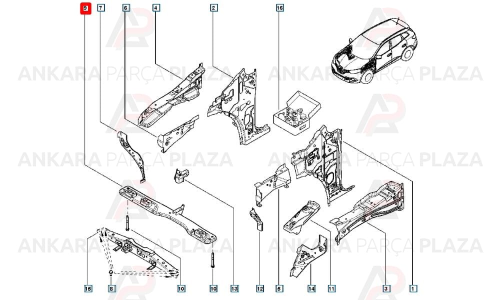 Kadjar 15 - 20 Radyatör Alt Traversi 1.6Cc 544104Eb1C