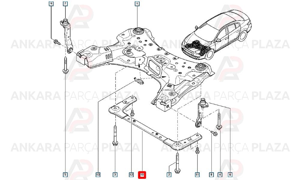 Megane Scenic 3 10 - 13 Motor Beşiği Ön Traversi Beşik 544640004R