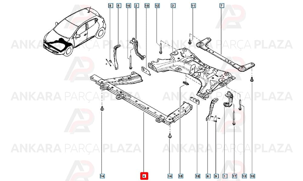 Clio Hb 16 - 20 Radyatör Traversi U Travers 544F03667R