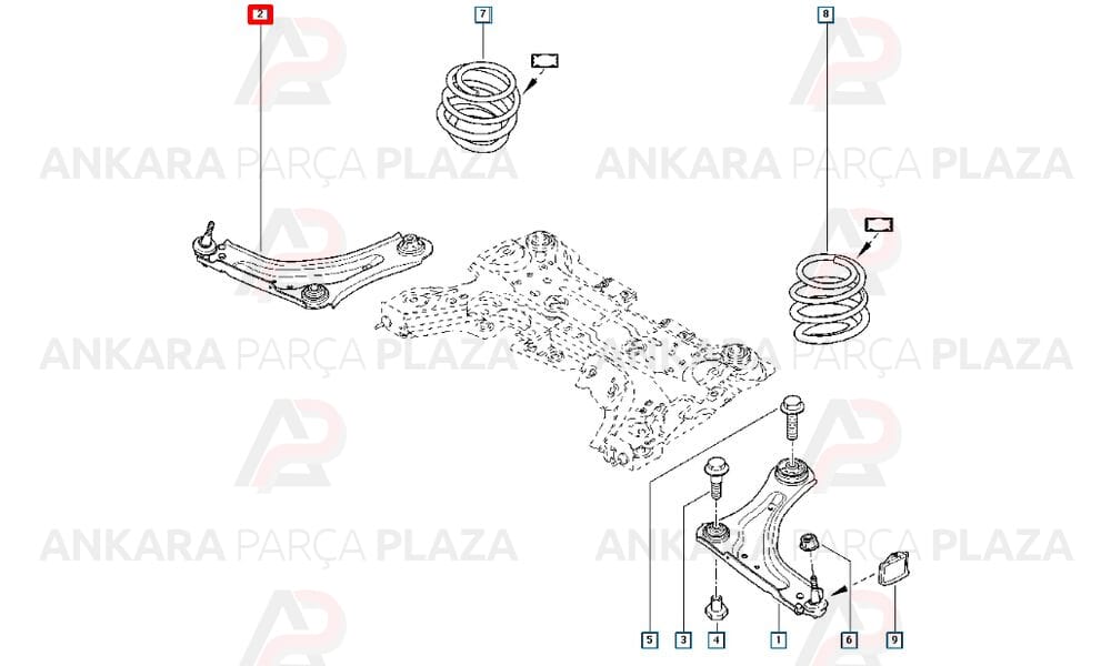 Laguna 06 - 08 Ön Alt Tabla Sol Rotilli Salıncak 545000002R