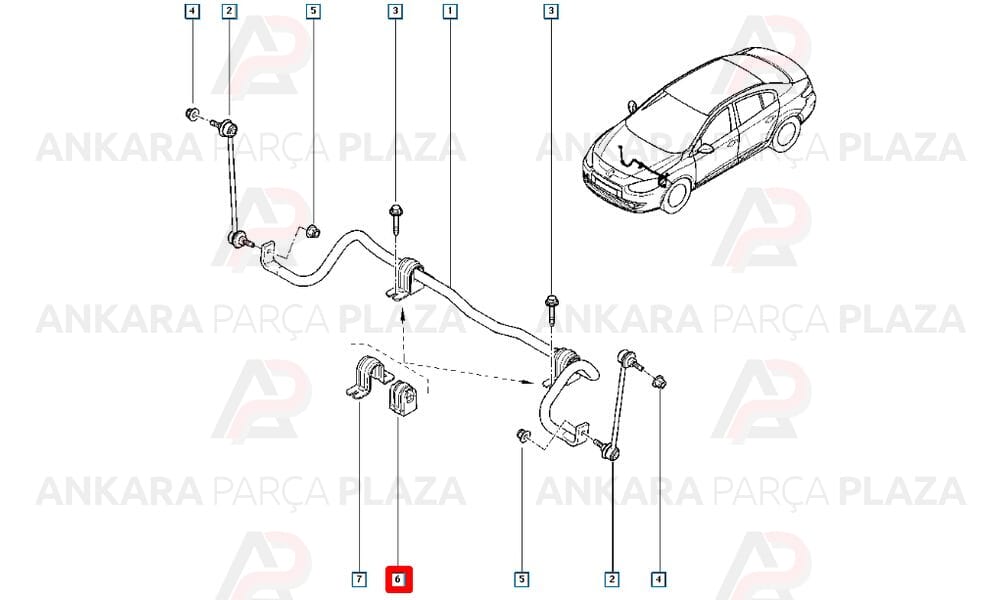 Megane 3, Fluence Viraj Demiri Lastiği Orijinal 546120007R