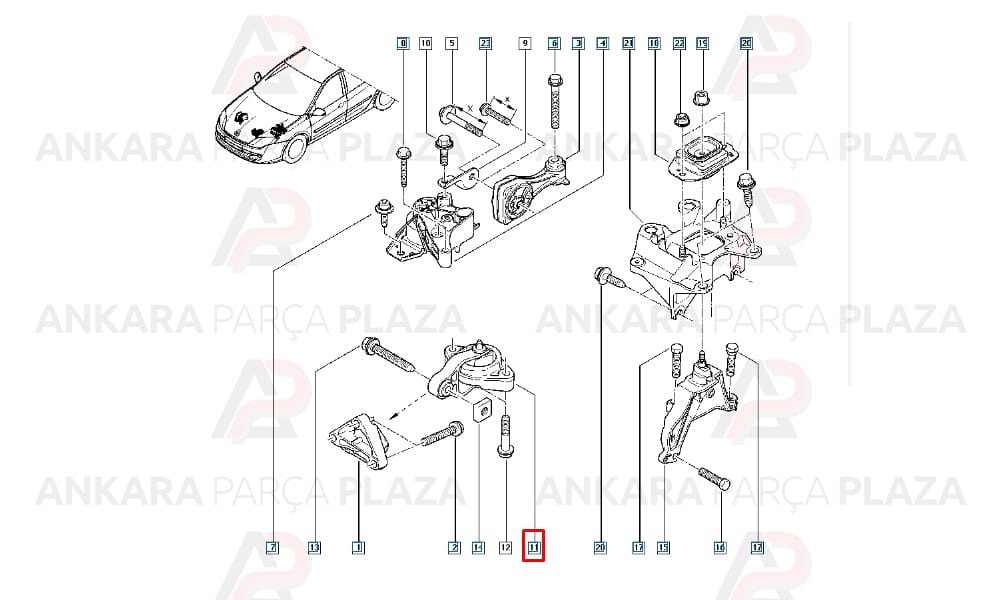 Motor Takozu Arka Laguna 3 Latitude Talisman 2.0 Dcı 3.0 Dcı