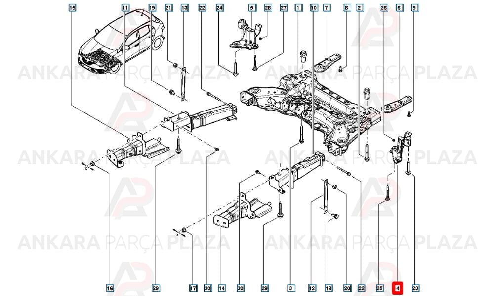 Talisman 16 - 18 Motor Beşiği Bağlantı Ayağı Sol 548512672R