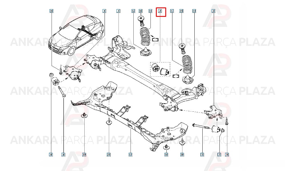 Torsiyon Takozu Arka Renault : Fluence, Megane 3, 2009> Tüm Motor Tipleri