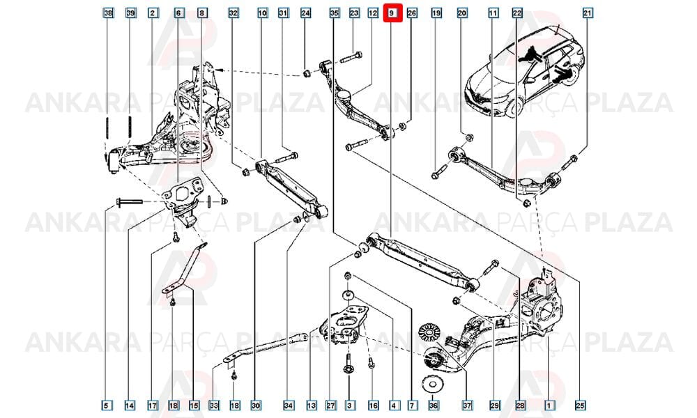 Kadjar 4X2 - 4X4 Viraj Denge Kolu 2015 Sonrası Ayd