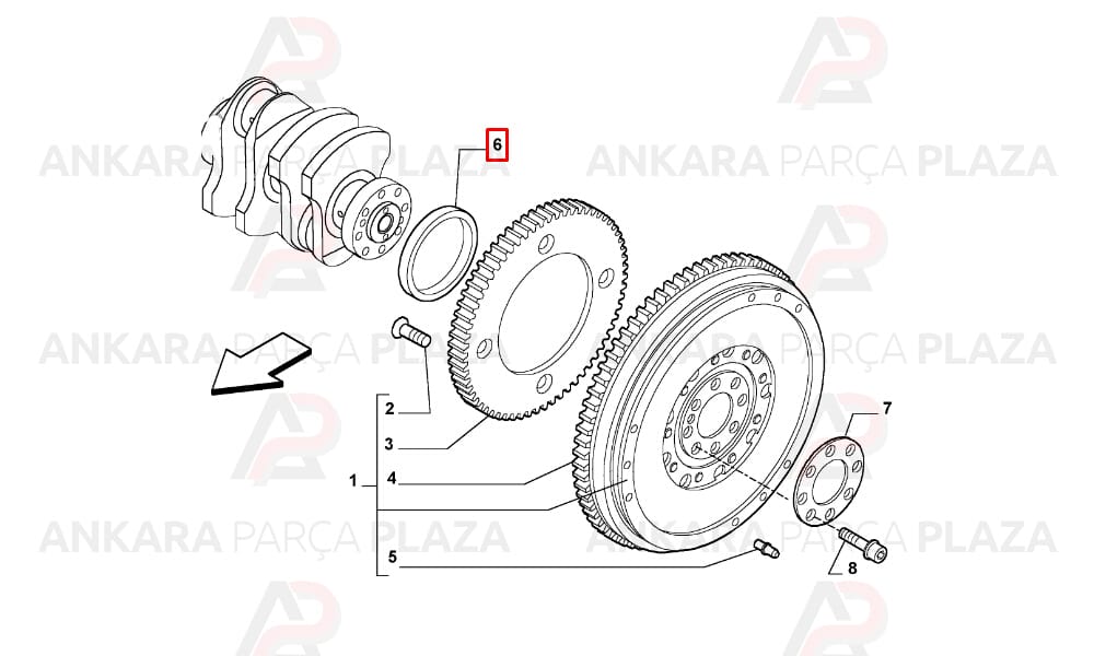 Krank Keçesi Arka Albea Doblo Punto 1.3Jtd 78X100X9