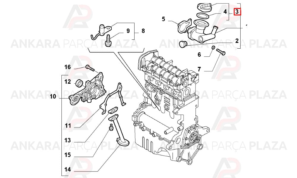 Motor Yağ Kapağı Fiat Doblo / Palio / Albea Benzinli
