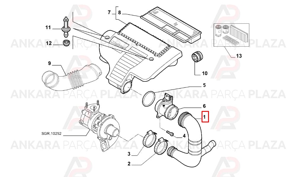 Doblo, Albea, Palio, Siena, Idea, Punto, Panda 1.3 Mjt Turbo Borusu İbraş