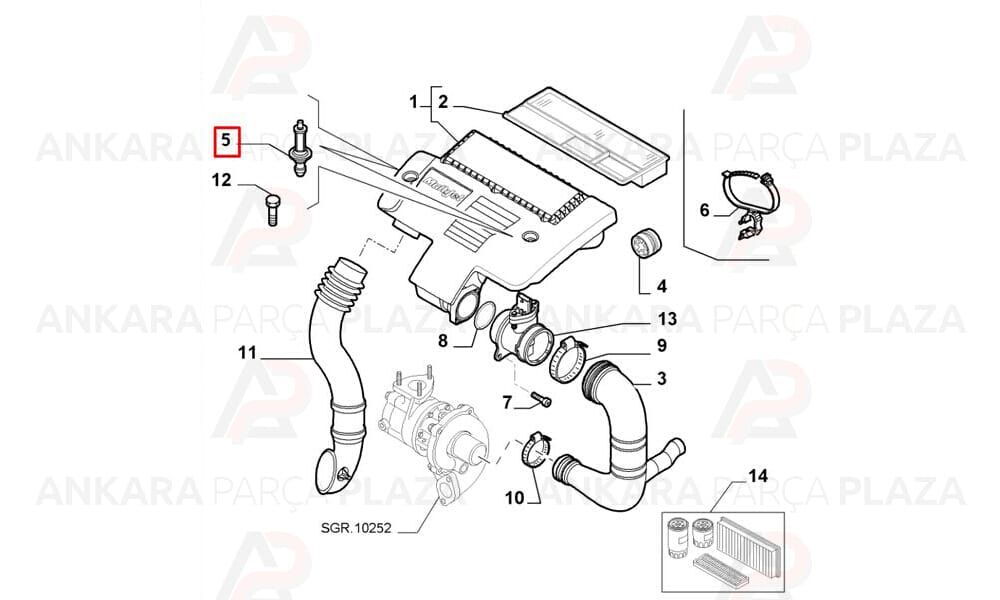 Hava Filtre Braketi Palio Albea Doblo Fiorino 1,3 Mtj