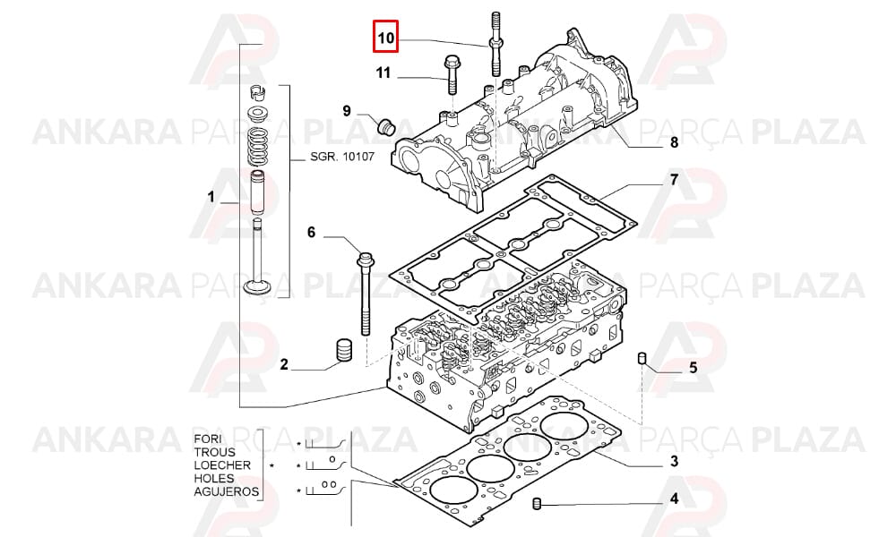 Silindir Kapak Saplaması Fiat Doblo Albea Linea Punto 1.3Jtd