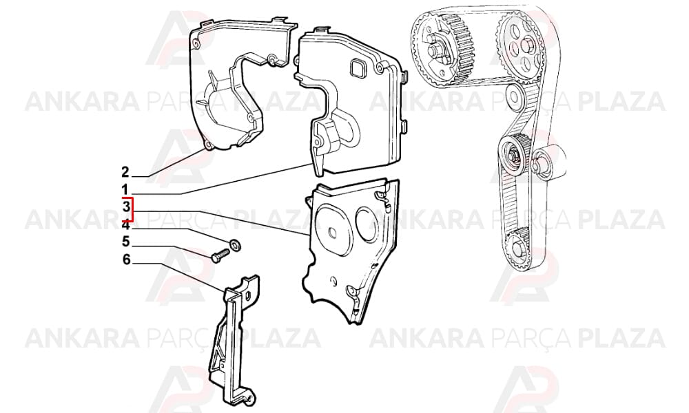 Doblo 1.9Jtd Triger Koruma Kapağı Alt Birlik
