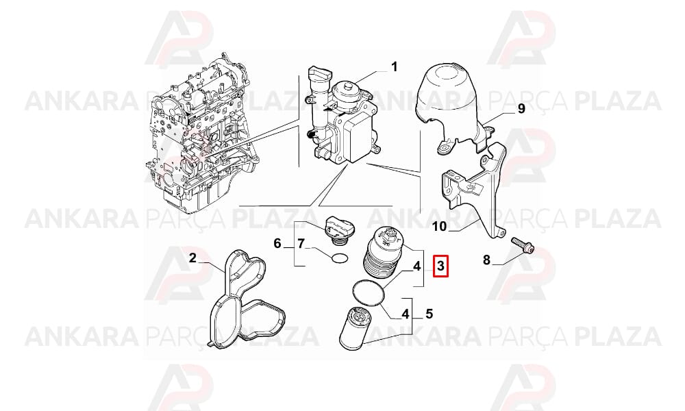 Albea, Palio, Doblo, Egea 1,3 Multijet Yağ Filtre Kabı Plastech