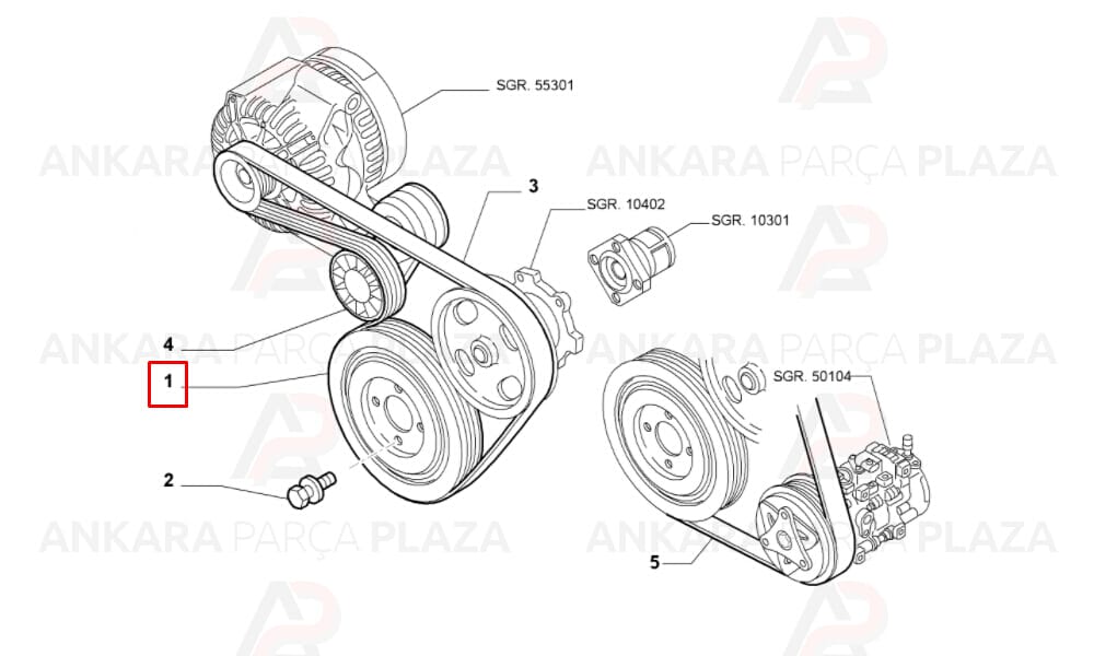 Krank Kasnağı Punto Grande Punto İdea Panda 500 Mito Egea 1.3Jtd