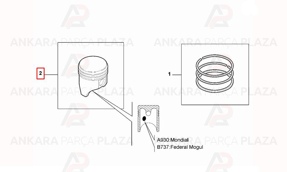 Albea Grande Punto Doblo 1.4 8V Silindir Onarım Seti (Piston, Segman) 0.40 72.00Mm Yenmak