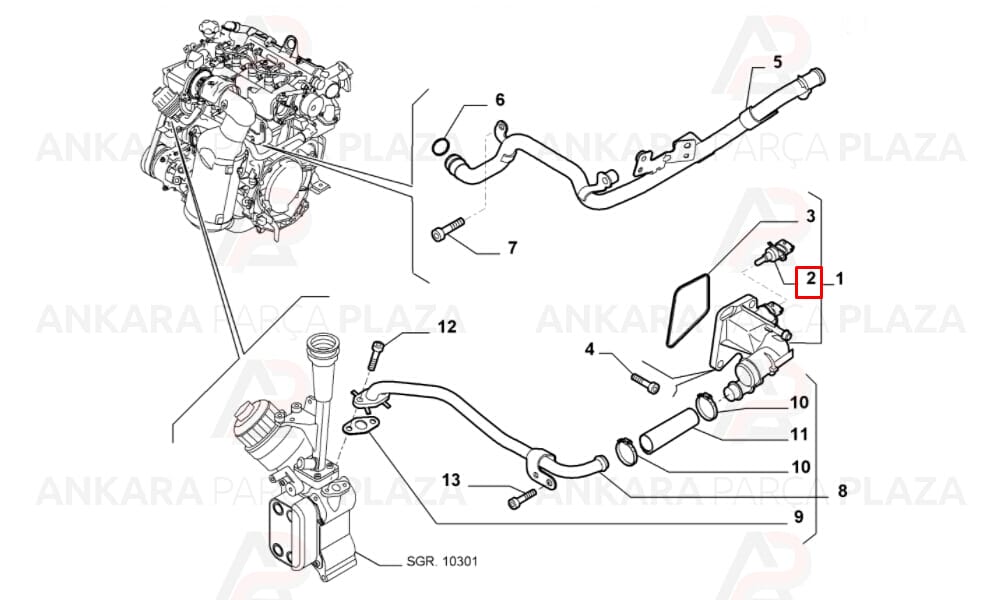 Hararet Müşürü Fiat 500 Grande Punto İdea Punto Evo Panda Mito 1.3