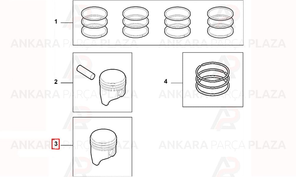 Punto Palio Albea Doblo 1.2 8V Silindir Onarım Seti (Piston, Segman) 0.60 70.80Mm Yenmak