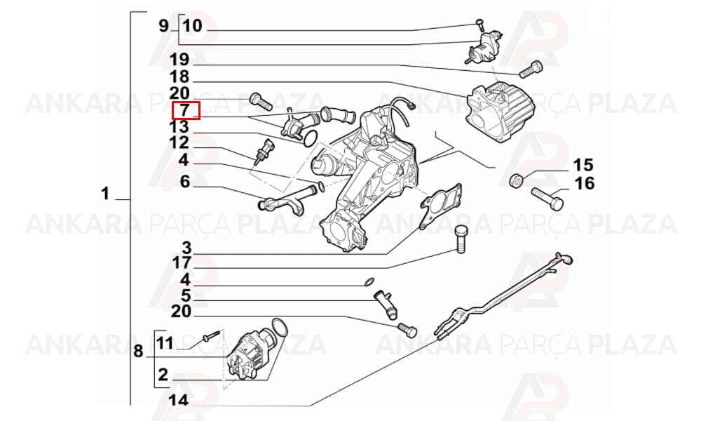 Termostat Komple Müşürlü Bravo, Doblo 3, Linea, Alfa Mito 1.6 Mjtd