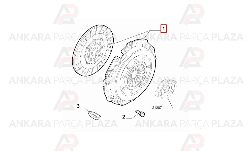Debriyaj Seti 3Lü Baskı Disk + Hidrolik Rulman Fiat Bravo 2 1.6 Multijet