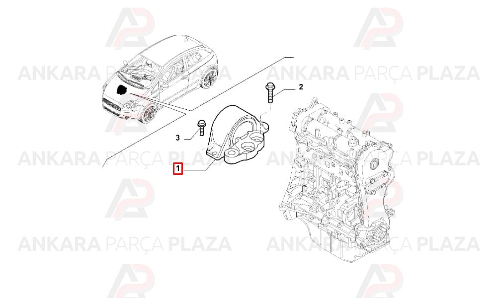 Motor Takozu Arka Mito 500L Grande Punto Panda 1.3Mjet/1.6Jtdm
