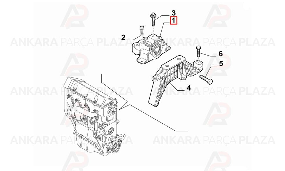 Motor Takozu Sol Grande Punto 1.2 8V 65Ps 1.4 8V / 16V 95Ps 2006>