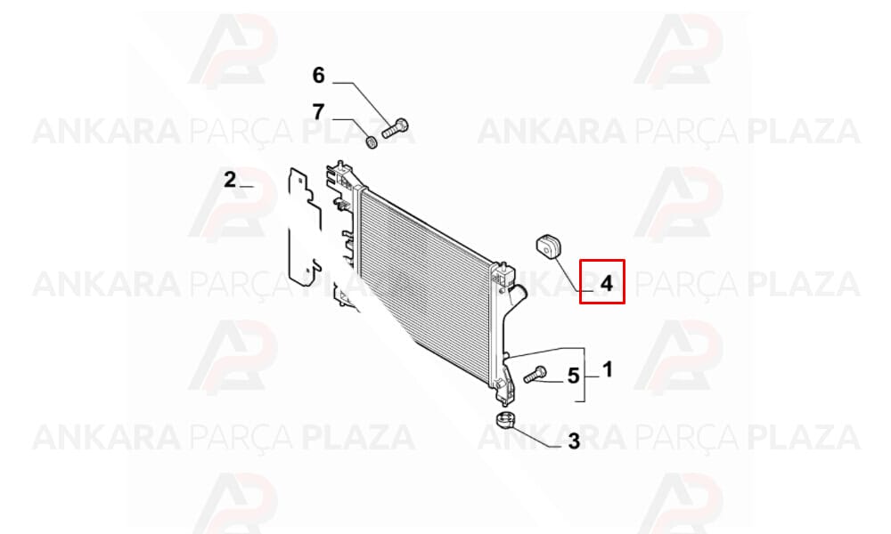 Radyatör Takozu Bağlantı Lastiği Üst Grande Punto