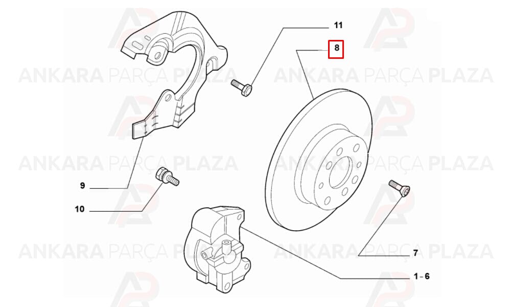 Fren Diski Ön Fiat Grande Punto 2005 > Çiftli Paket