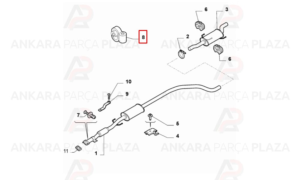 Fiorino Linea Grande Punto Alfa Romeo Egzoz Askı Takozu Meha